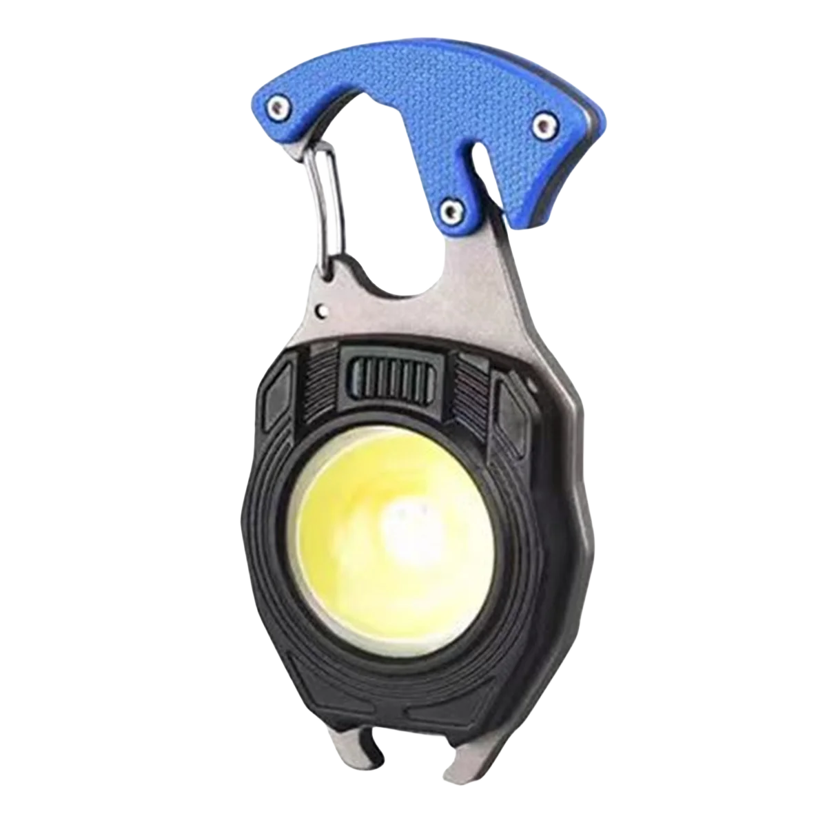 Multi-functional keychain flashlight, mini tool, bottle opener for outdoor camping and hiking, life whistle, multi light mode po