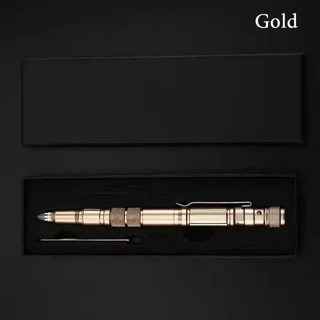 Multi-Function Military Self Defense Tactical Pen Outdoor Survival EDC Emergency Flashlight Strobe Bottle Opener Window Breaker