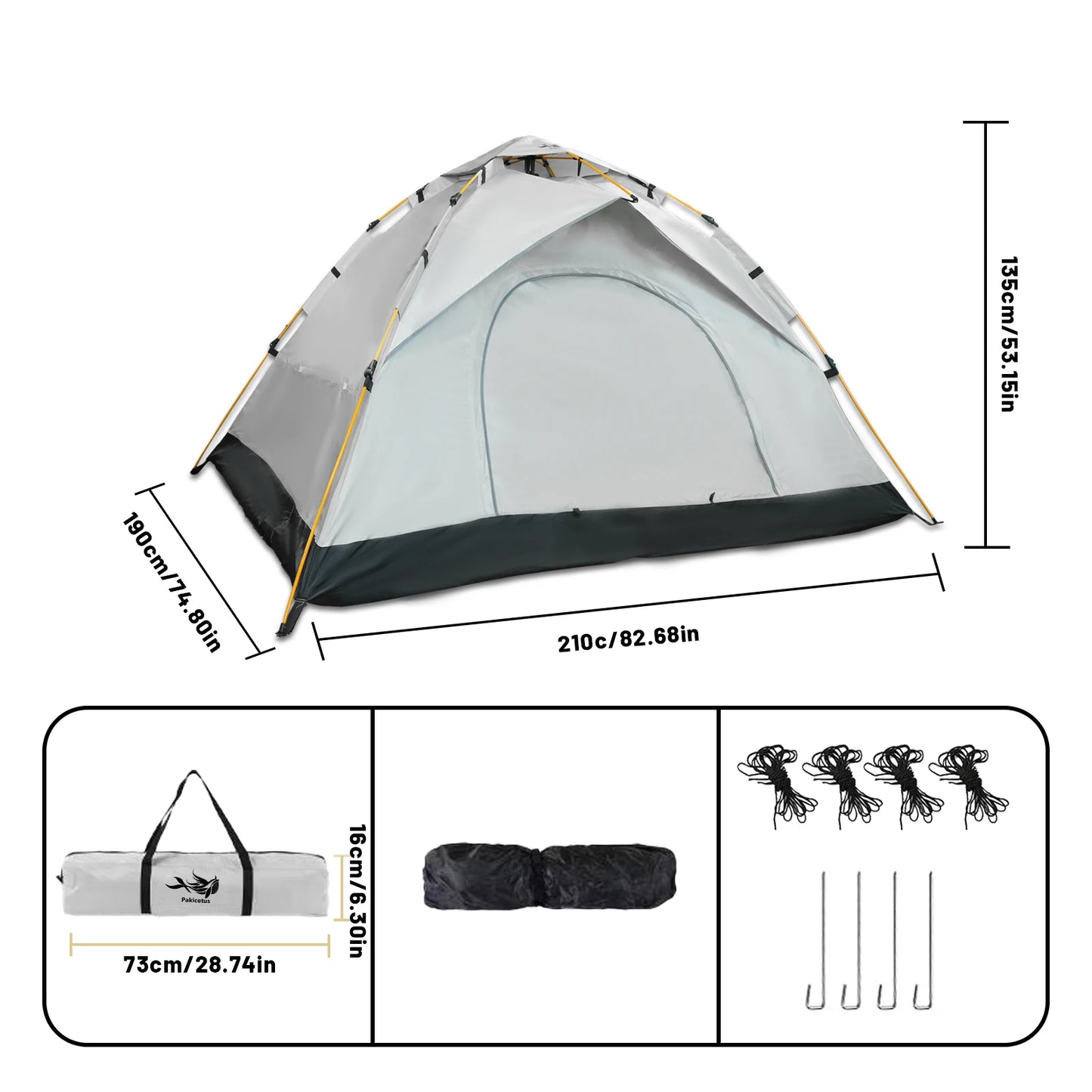 Pakicetus Windproof Camping Tent Quick Setup Lightweight Shelter