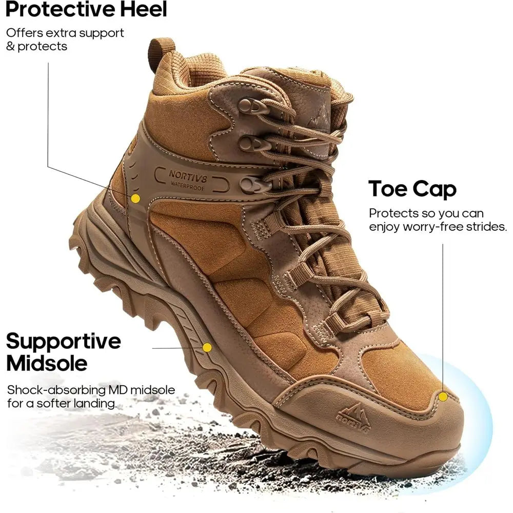 NORTIV 8 Men's Waterproof Hiking Boots Outdoor Mid Trekking Lightweight Mountaineering Shoes Paladin