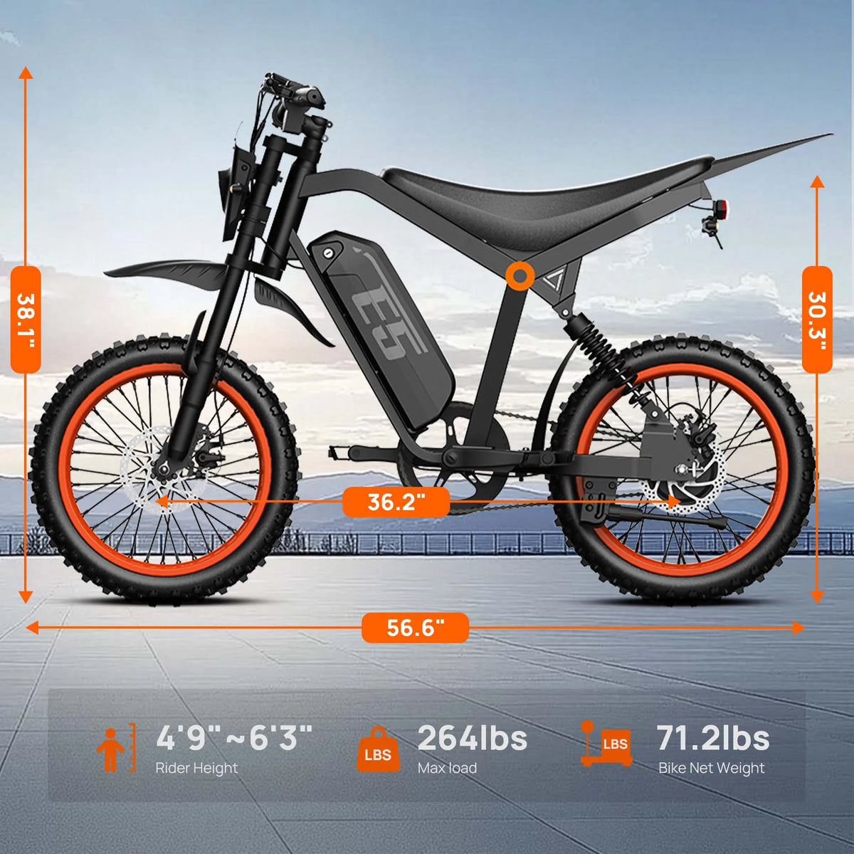 URLIFE 750W Electric Bike for Adults, 48V 20AH Removable Battery 20MPH 50-Miles Range Electric Off-Road Mountain Motorcycles