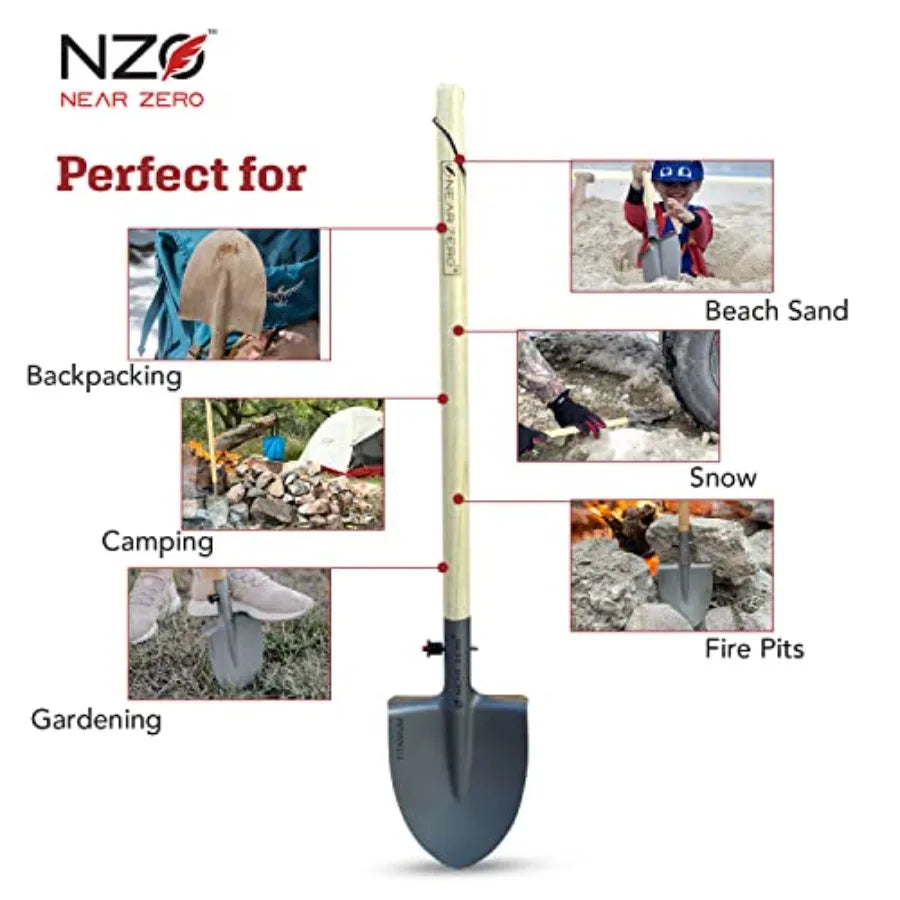 Titanium Survival Shovel Lightweight Collapsible Tactical Tool