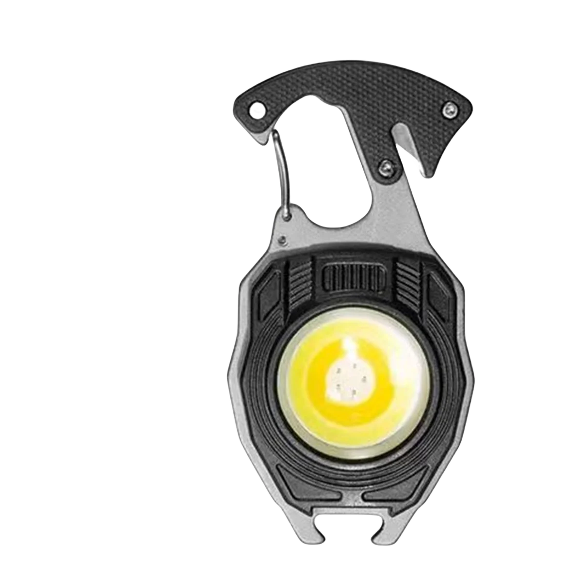 Multi-functional keychain flashlight, mini tool, bottle opener for outdoor camping and hiking, life whistle, multi light mode po