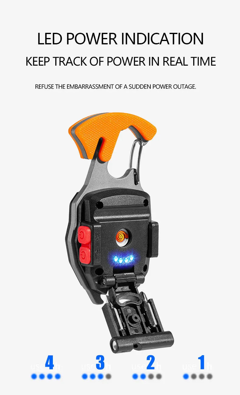 Multi-functional keychain flashlight, mini tool, bottle opener for outdoor camping and hiking, life whistle, multi light mode po