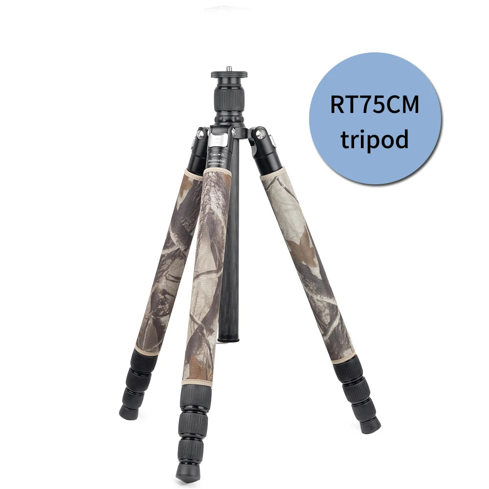 INNOREL RT75/85CM Camouflage Carbon Fiber Tripod Monopod for DSLR Camera Heavy Stand Panoramic Low Gravity Ball Head