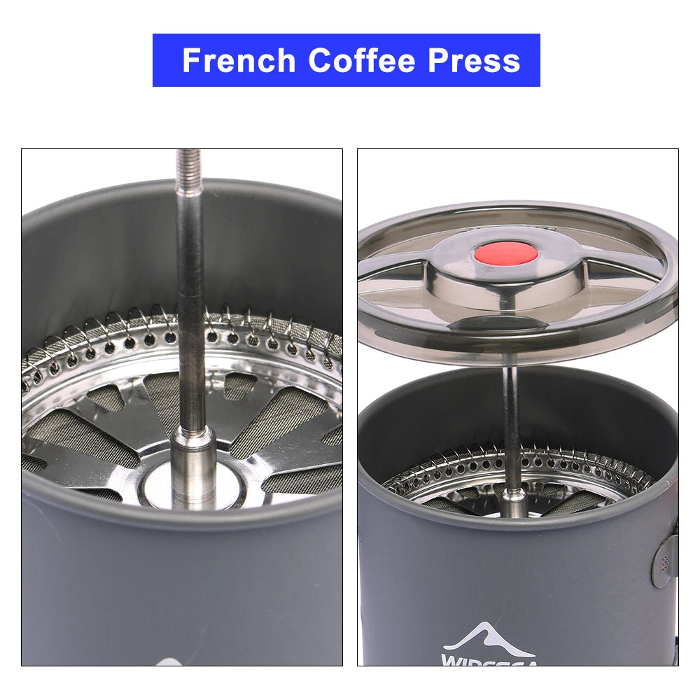 Widesea Camping Coffee Pot With French Press Outdoor Mug