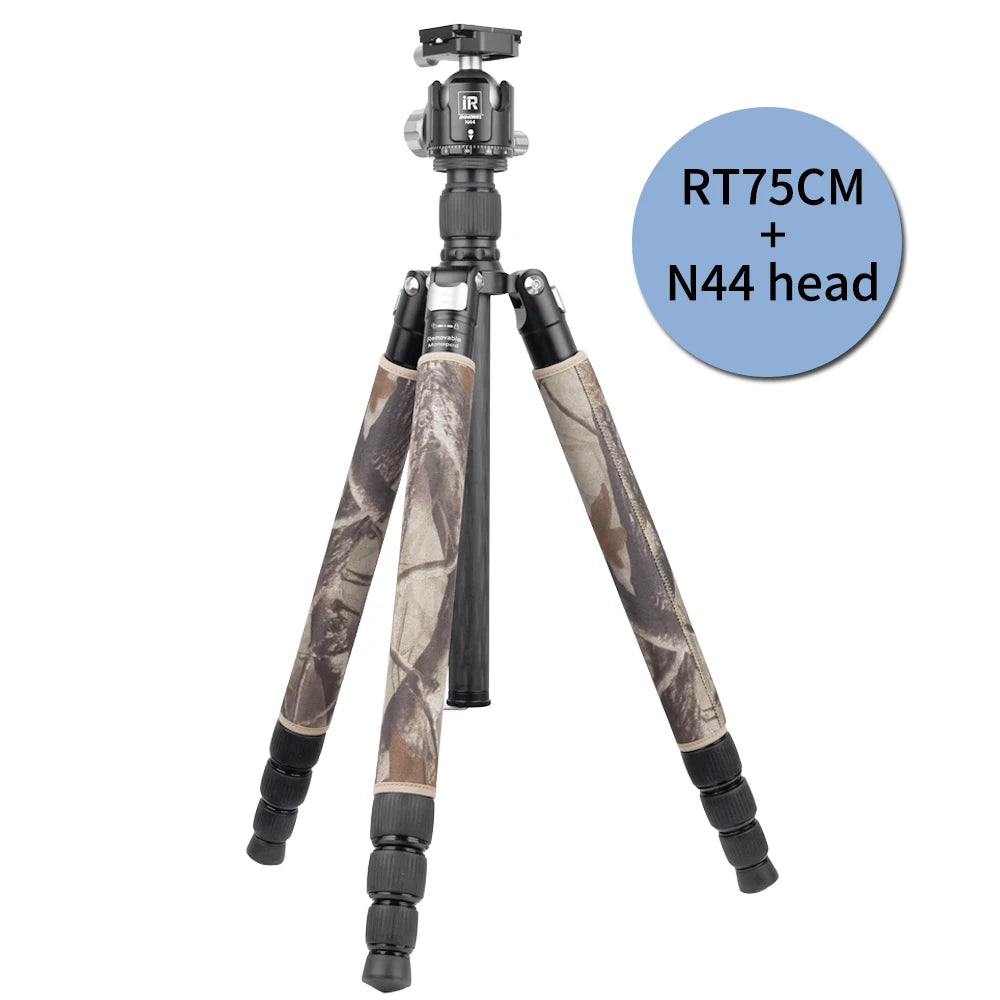 INNOREL RT75/85CM Camouflage Carbon Fiber Tripod Monopod for DSLR Camera Heavy Stand Panoramic Low Gravity Ball Head
