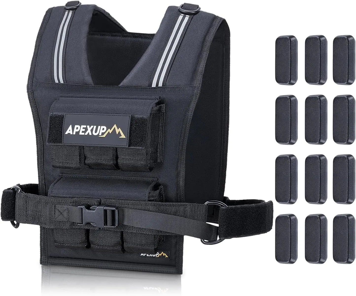 Adjustable Weighted Vest With Reflective Stripe 20 30 40 Lbs