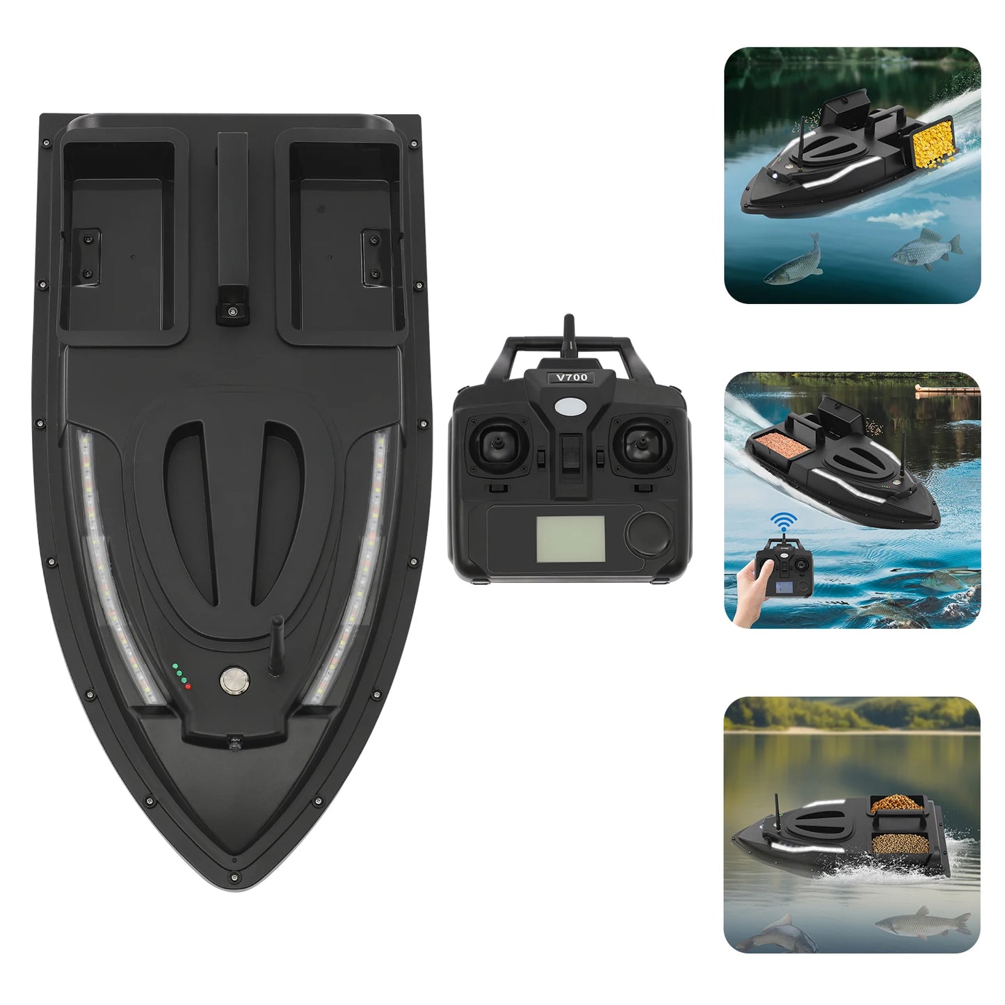 Fishing Bait Boat High Speed Fishing Bait Boat Remote Control Boat for Pool and Lake Bait Boats