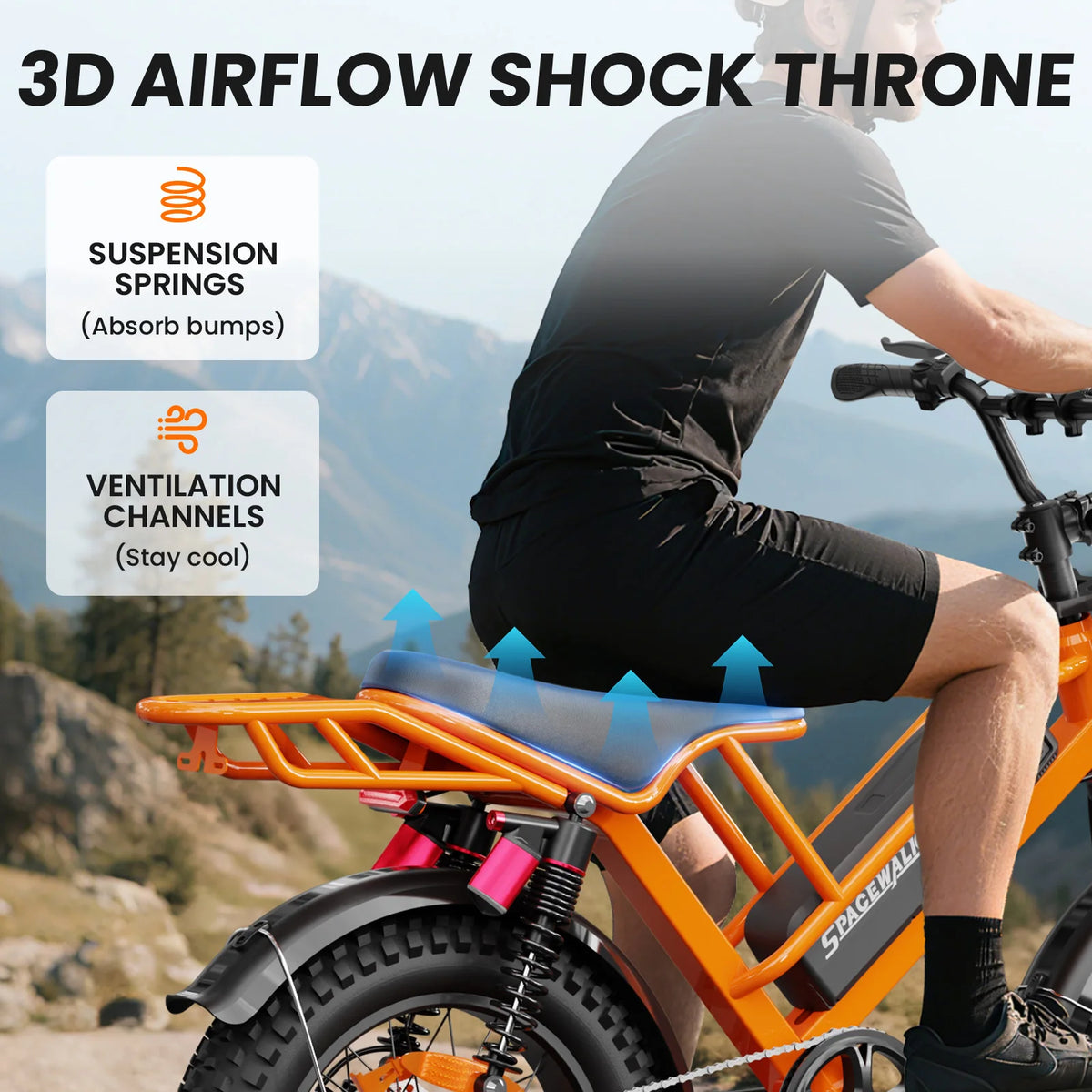 Spacewalk 2000W M7 Electric Bike for Adults,33MPH 70Miles,48V 15.6Ah Electric Dirt Bike,20" Fat Tire,7-Speed All Terrain EBike