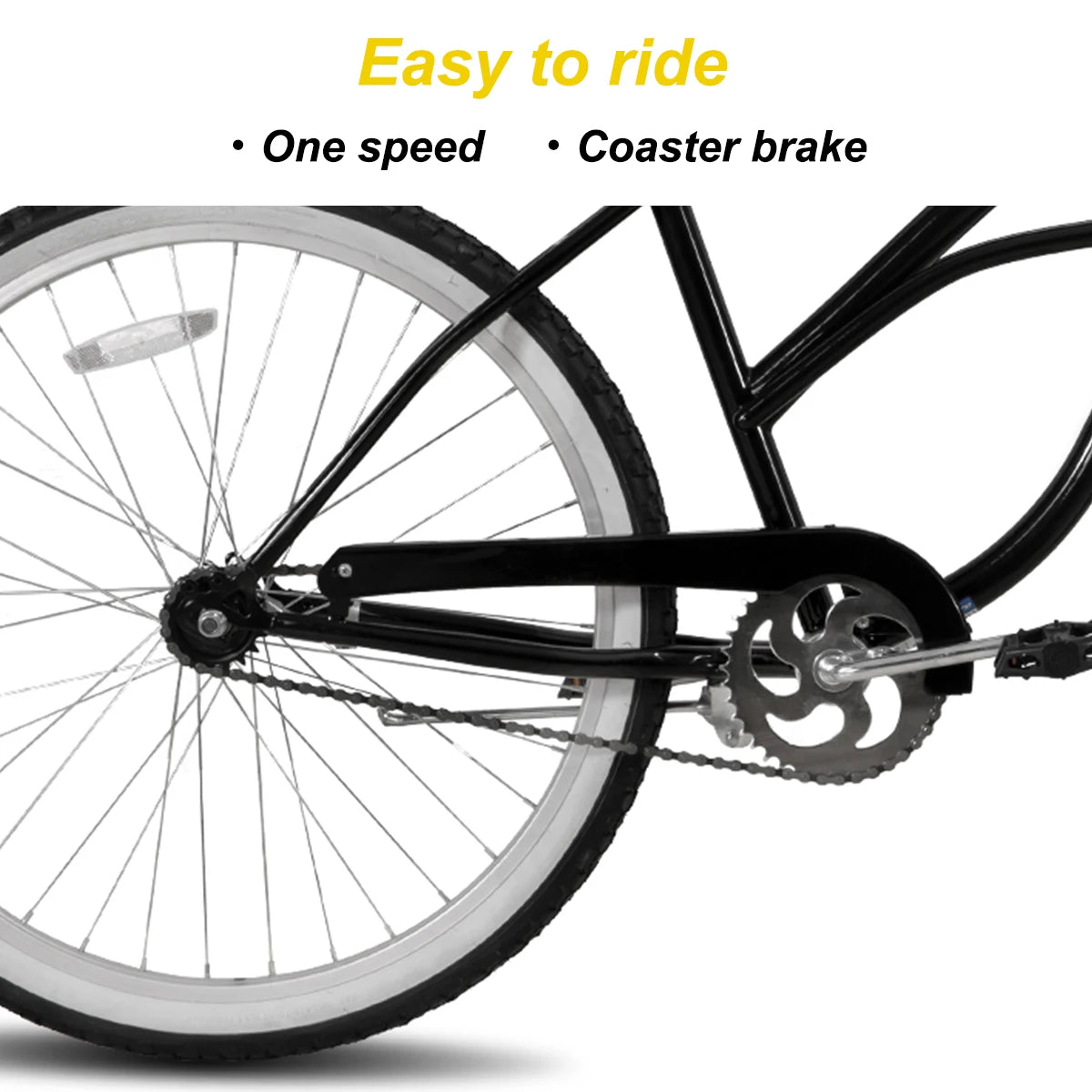 Joystar Women Beach Cruiser Bike Single Speed Rear Coaster Brake