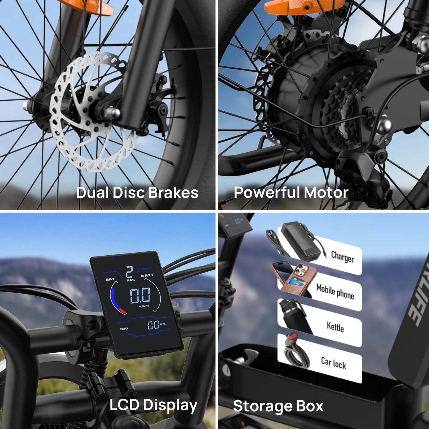 URLI Peak 1500W Electric Mountain Bike With Removable Battery