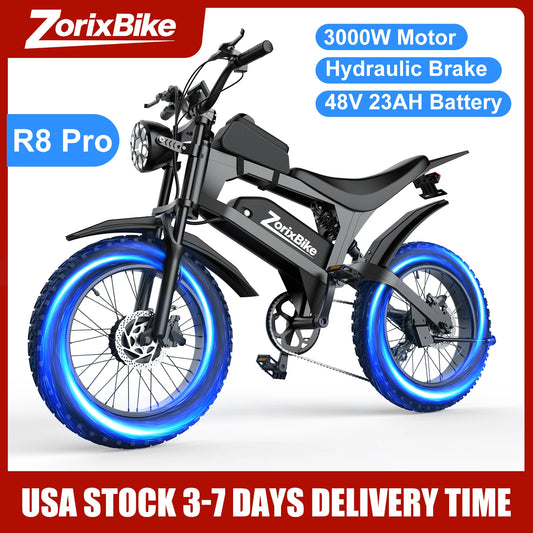 ZorixBike R8 Pro Electric Off Road Mountain Bike for Adults