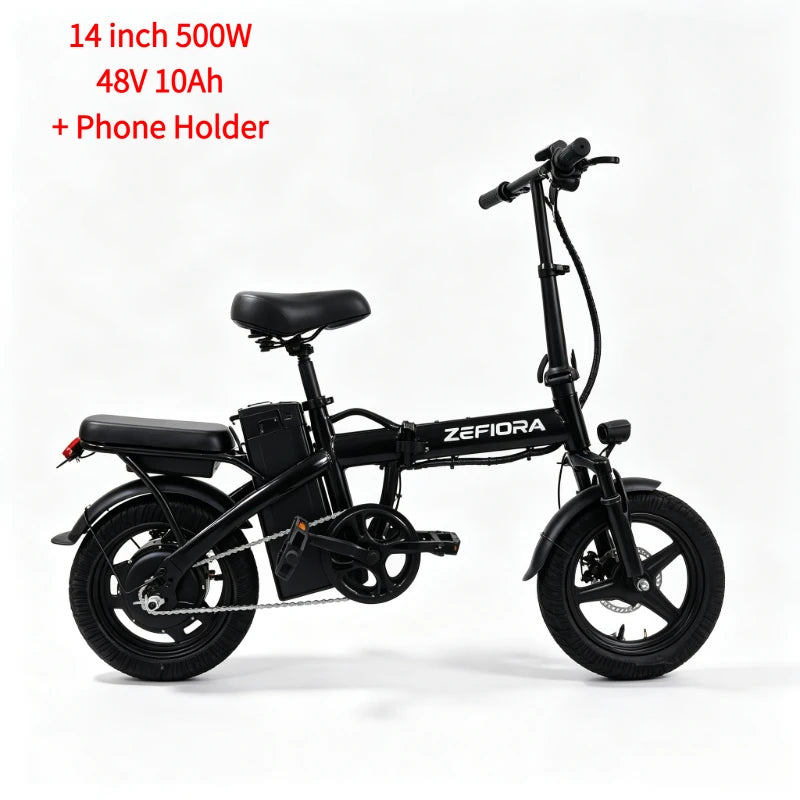 14 Inch 500W Green Commute Electric Bike, UL2849 Safety Certified, Adjustable Seat, 45° Strong Hill Climbing, Factory Original