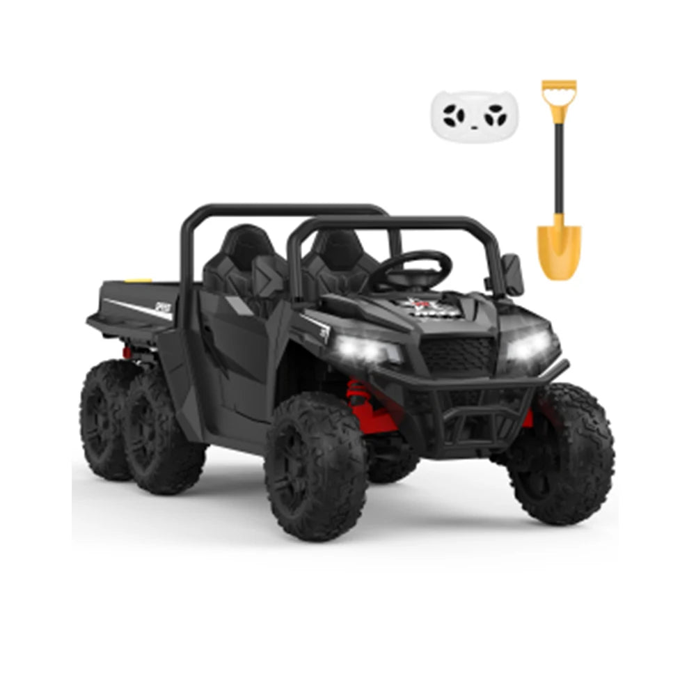 24V 4WD Electric Ride On Dump Truck with Remote Control 2-Seater Kids Ride On Car Music Player & LED Lights Birthday Gift