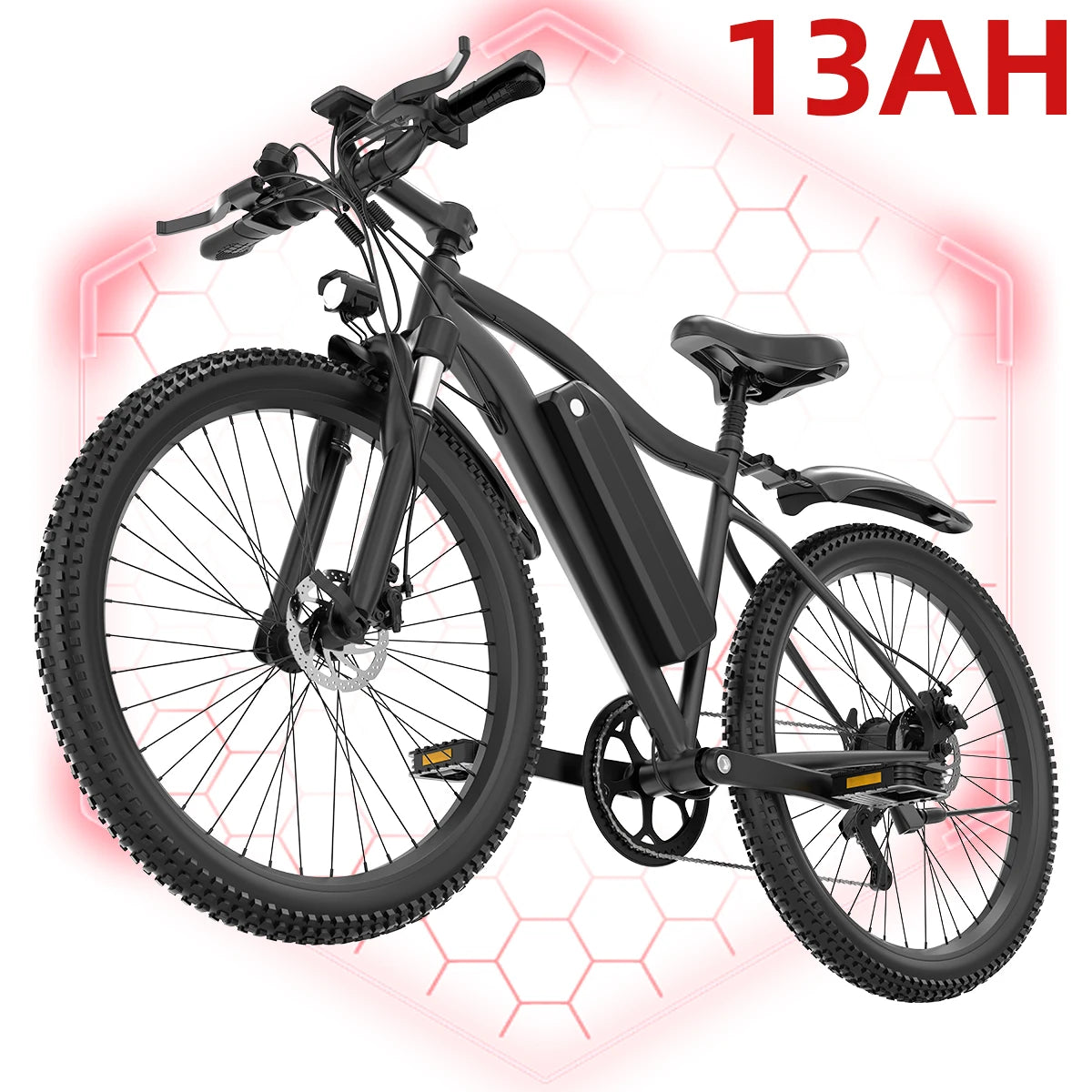 UPLEE 26" Electric Bike for Adults, 500W 48V 13Ah Battery, 25 MPH Max Speed, Up to 30 Miles Long Range