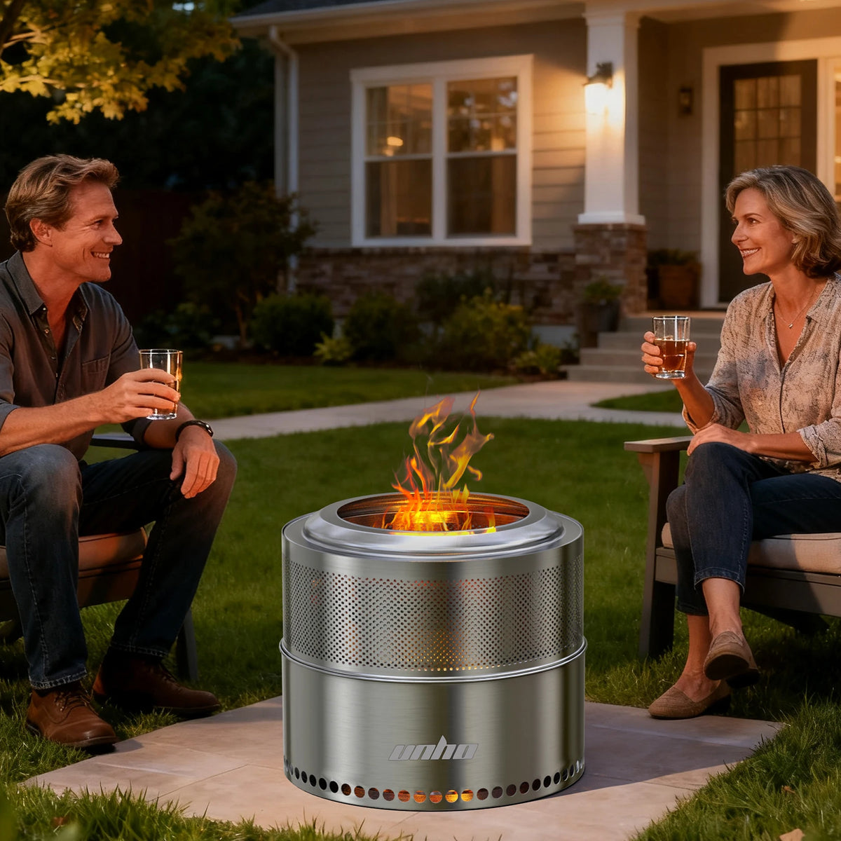 Portable Stainless Steel Smokeless Wood Burning Fire Pit for Camping