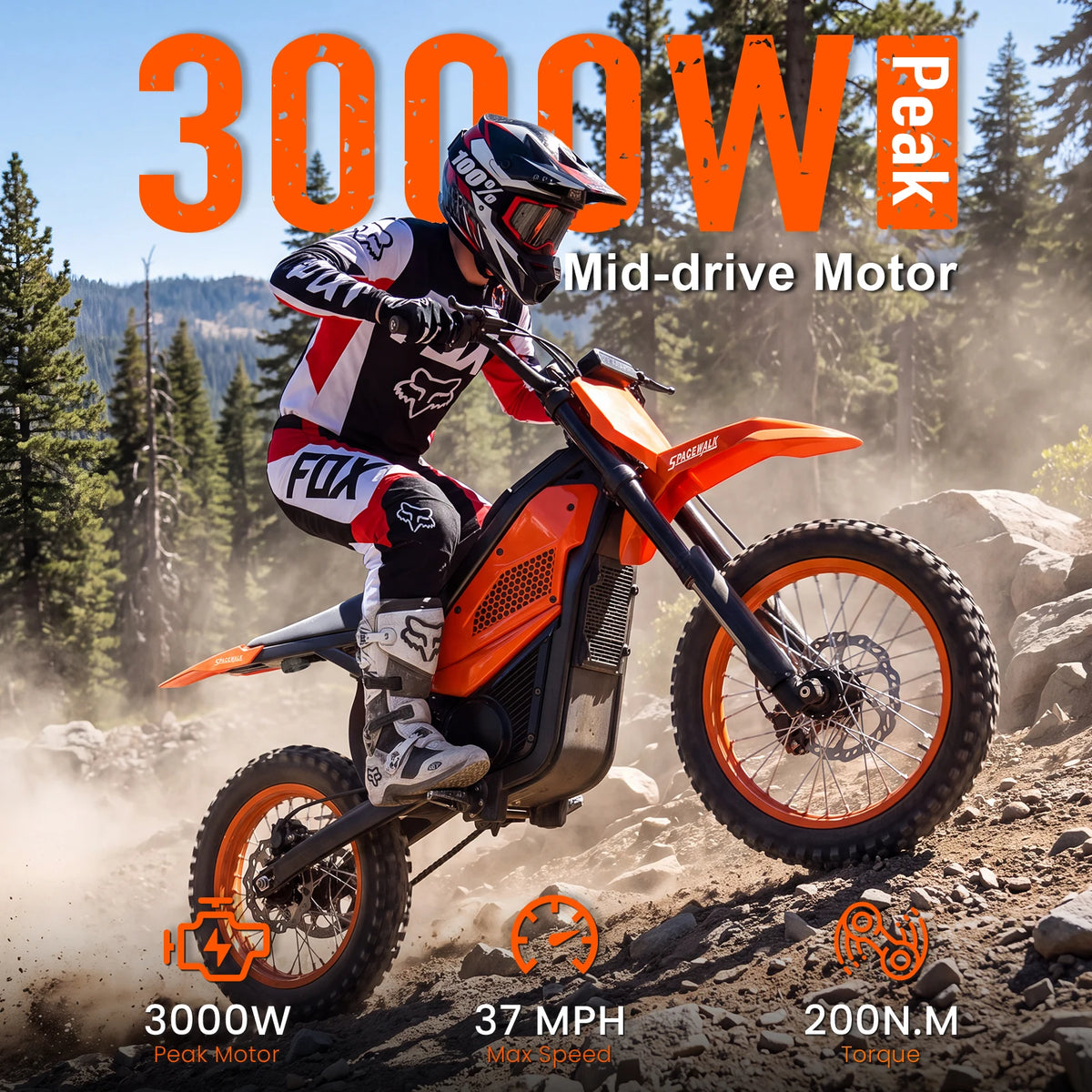 EILLEO SPACEWALK Electric Off Road Dirt Bike With Removable Battery