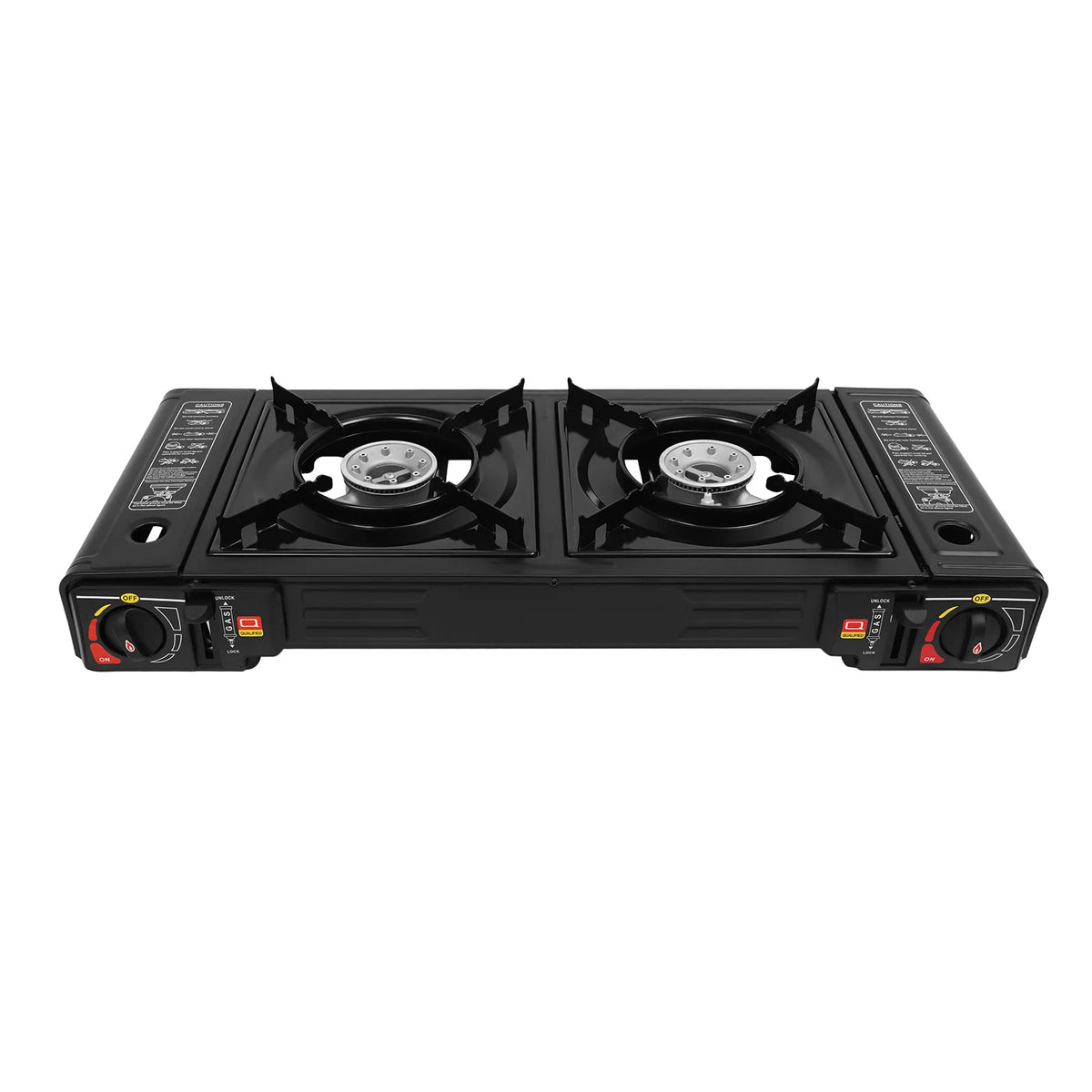 Portable Dual Burner Camping Gas Stove With Piezo Ignition