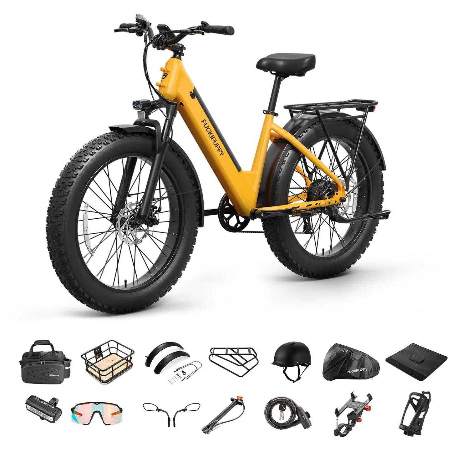 PUCKIPUPPY Samoyed Electric Bike 960W Peak 28MPH Commuter