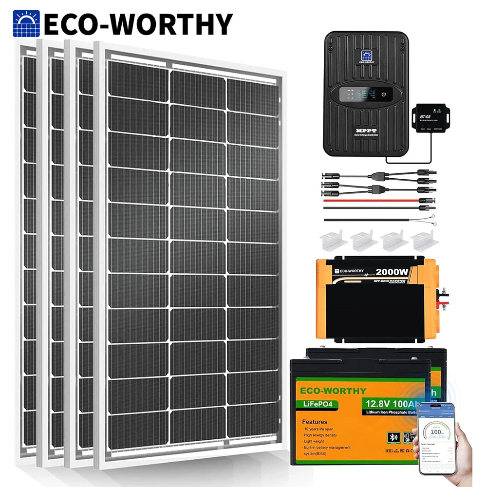 ECO-WORTHY Complete Off Grid Solar Kit With MPPT Controller