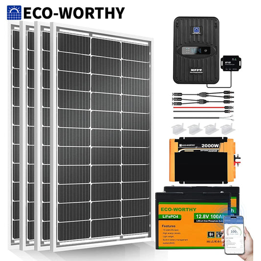 ECO-WORTHY Complete Off Grid Solar Kit With MPPT Controller