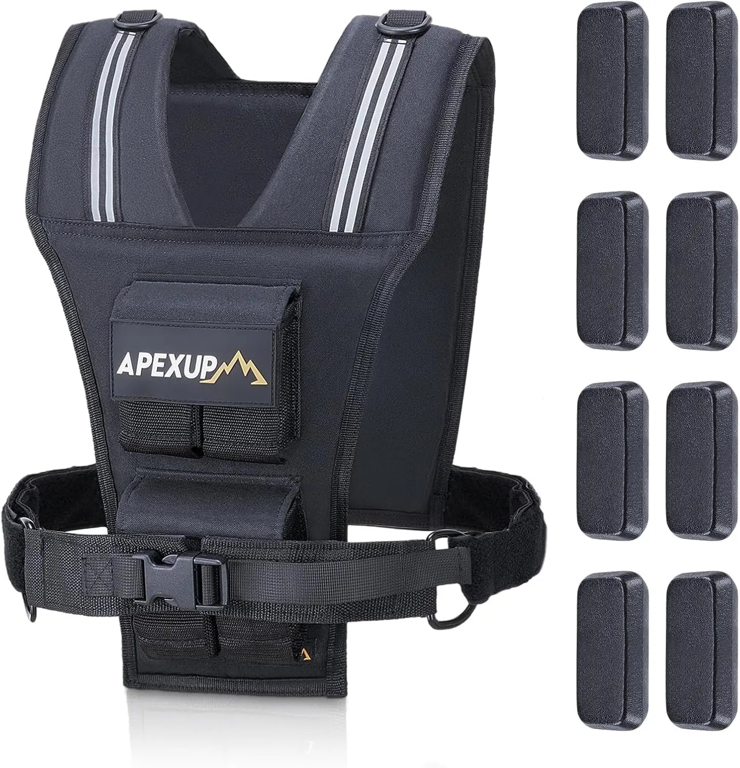 Adjustable Weighted Vest With Reflective Stripe 20 30 40 Lbs