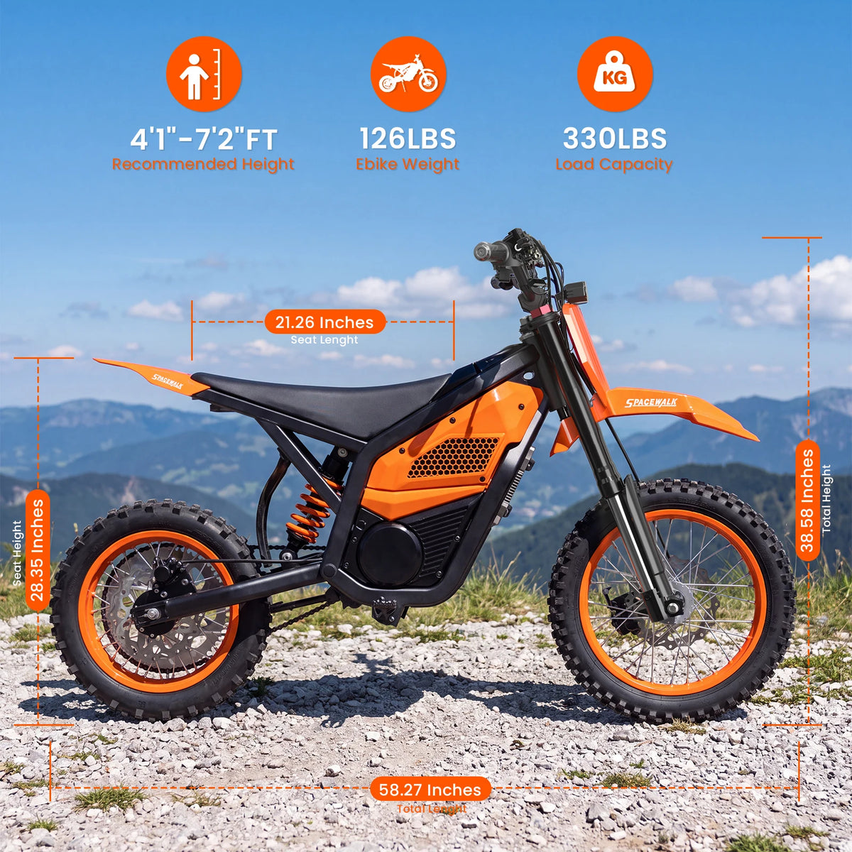 EILLEO SPACEWALK Electric Off Road Dirt Bike With Removable Battery