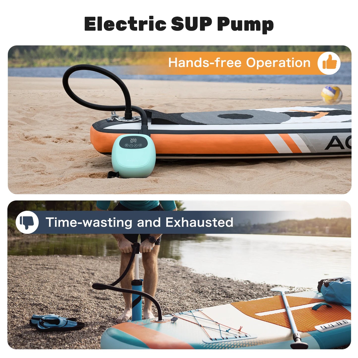 Dwndpump Electric 20 PSI SUP Pump 38.48Wh Battery Paddle Boards