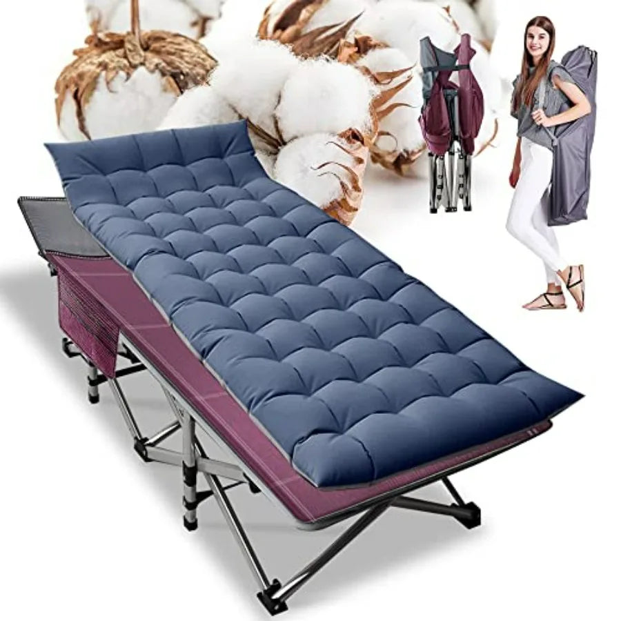 Heavy Duty Oxford Camping Cot With Carry Bag For Adults