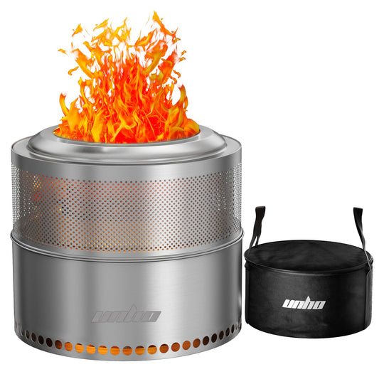 Portable Stainless Steel Smokeless Wood Burning Fire Pit for Camping