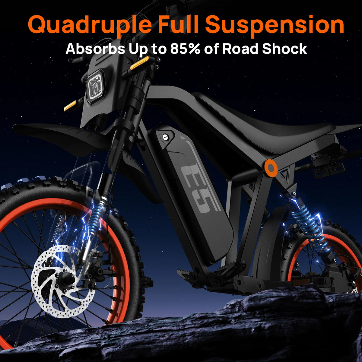 URLIFE 750W Electric Bike for Adults, 48V 20AH Removable Battery 20MPH 50-Miles Range Electric Off-Road Mountain Motorcycles