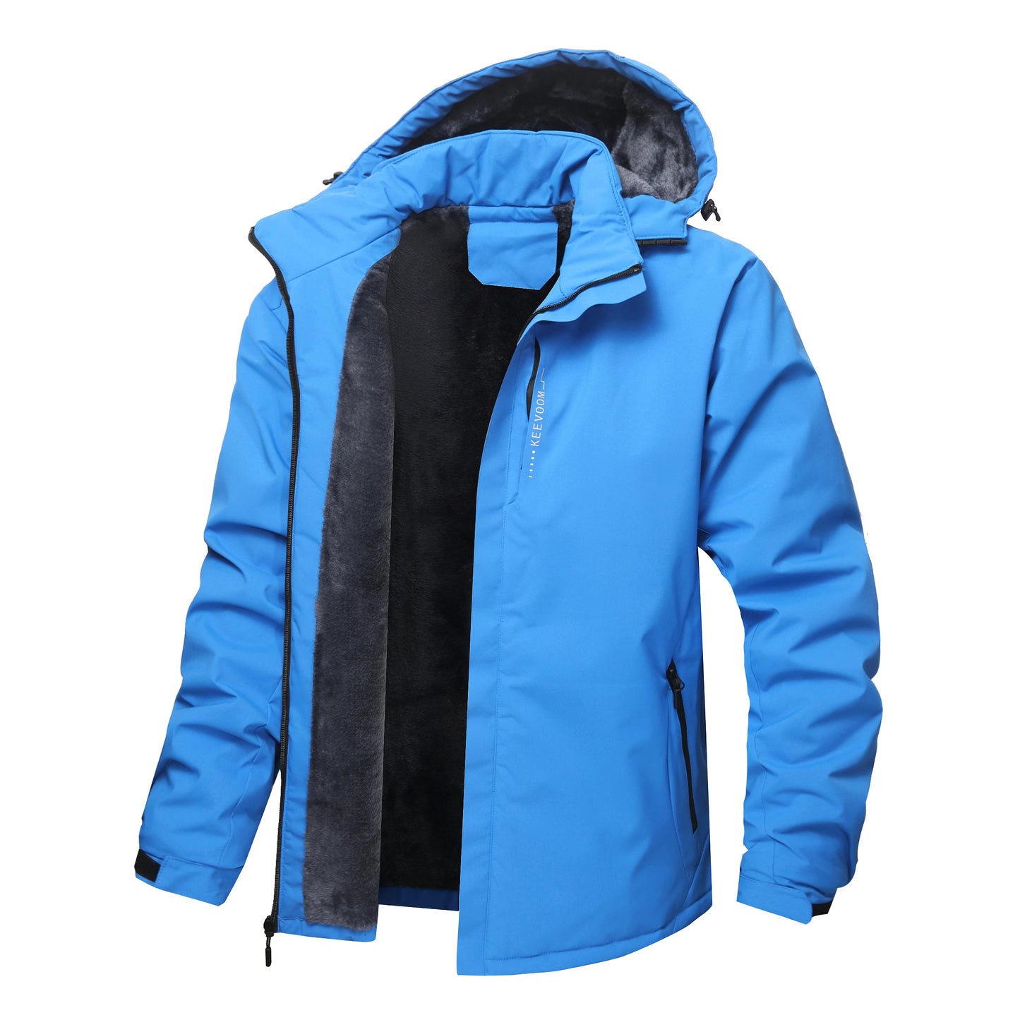 Men's Winter Fleece-lined Warm Windbreaker, Waterproof and Windproof Winter Outdoor Hiking and Trekking Jacket