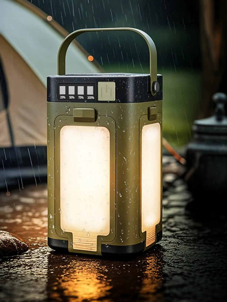 Electric Foldable Camping Light Power Bank Lantern Solar Rechargeable