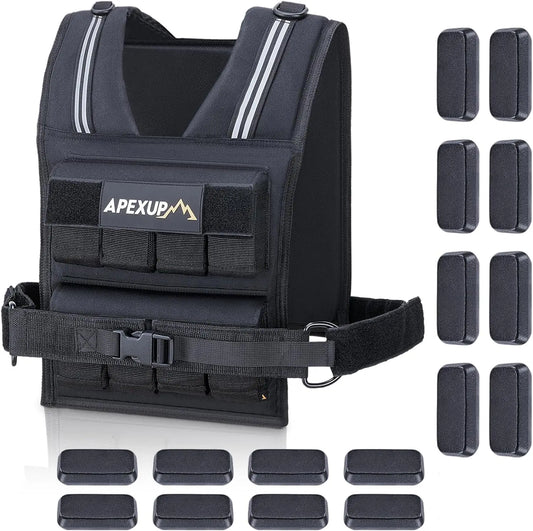 Adjustable Weighted Vest With Reflective Stripe 20 30 40 Lbs