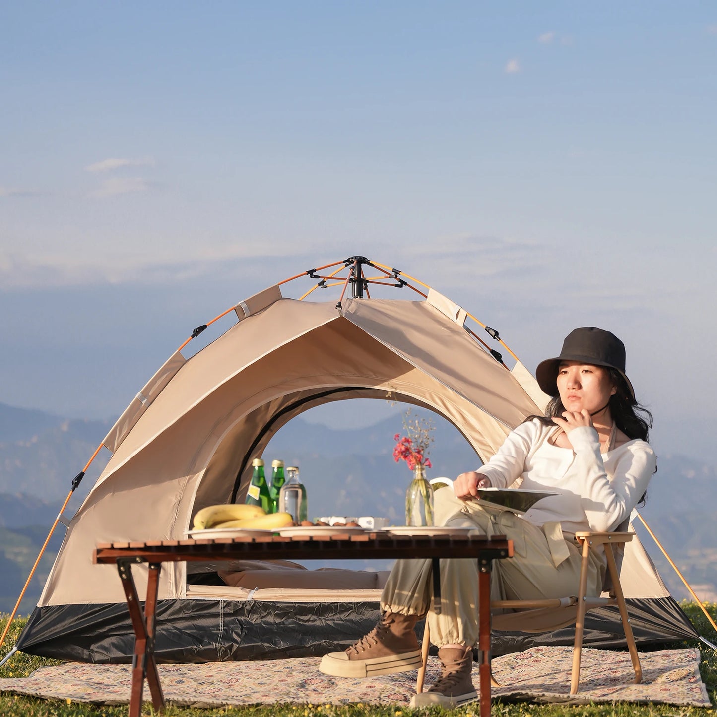 Pakicetus Windproof Camping Tent Quick Setup Lightweight Shelter