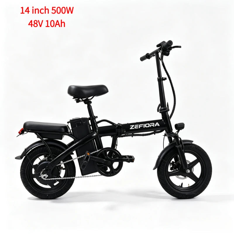 14 Inch 500W Green Commute Electric Bike, UL2849 Safety Certified, Adjustable Seat, 45° Strong Hill Climbing, Factory Original