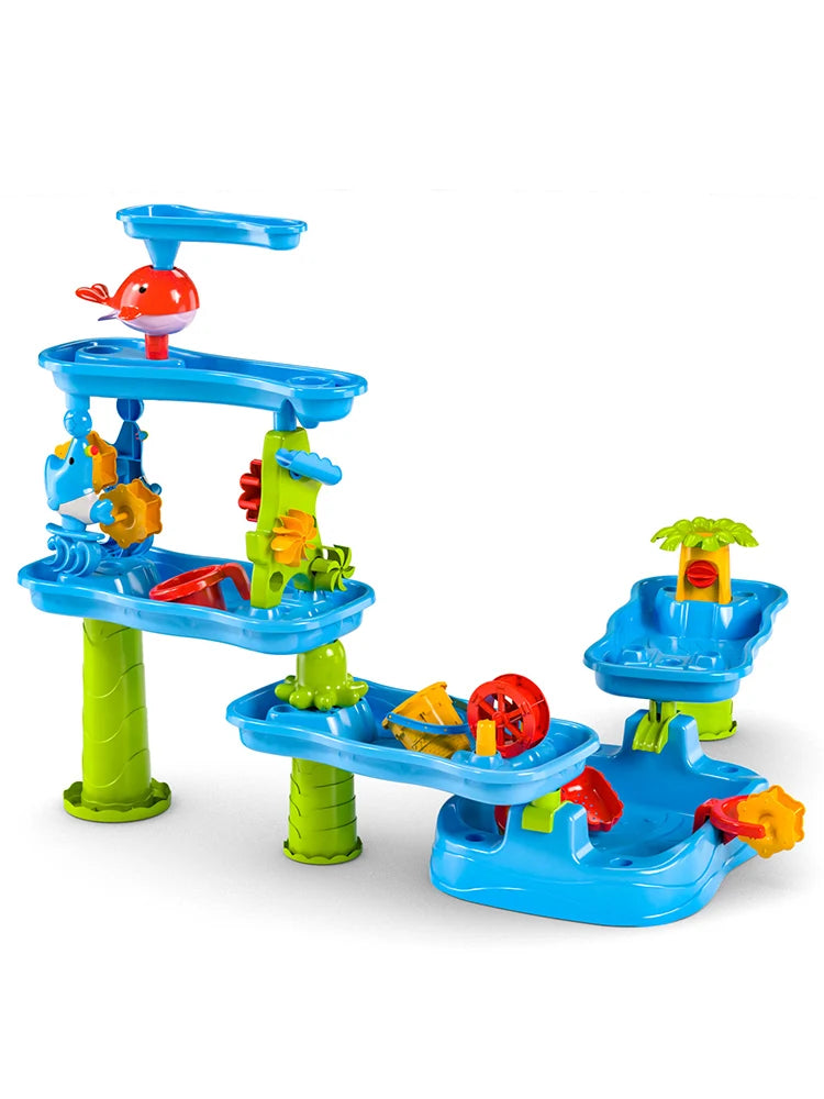 Children's sand table and water table suitable for children's 5-layer outdoor water game table toys, summer beach toys