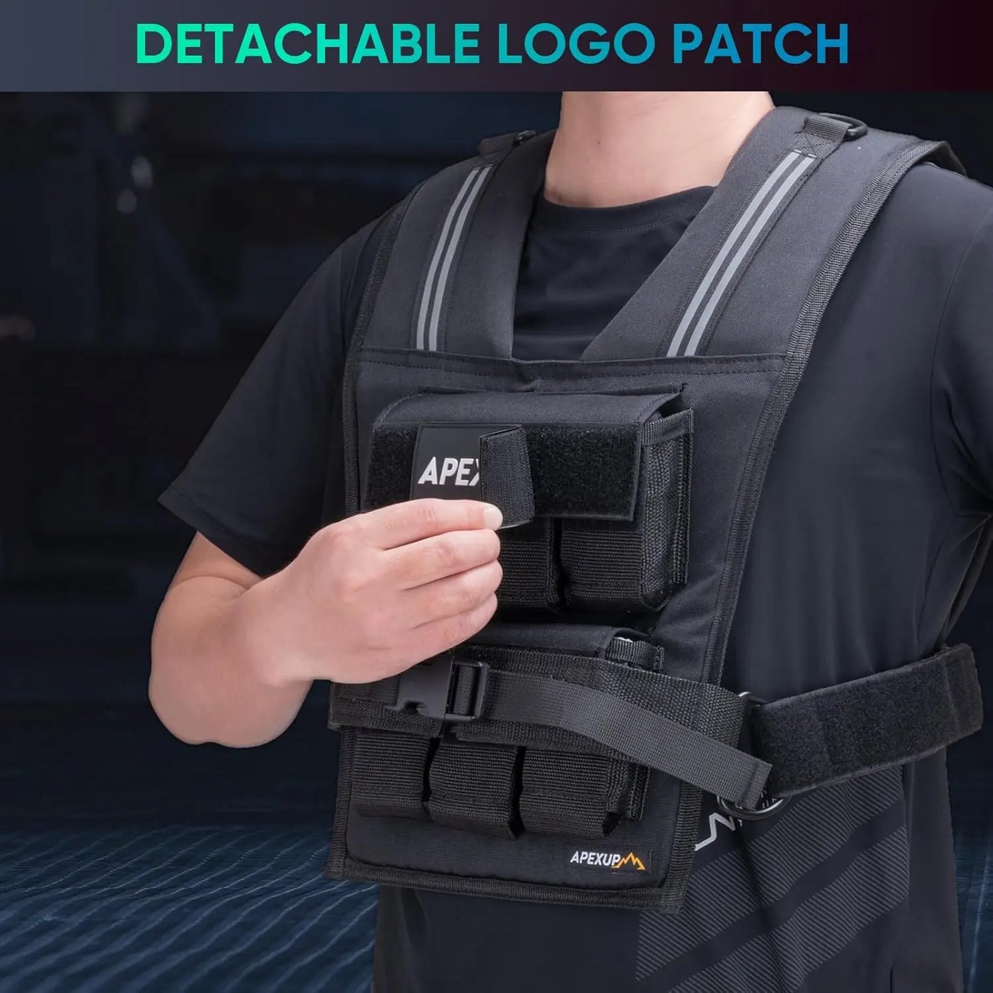 Adjustable Weighted Vest With Reflective Stripe 20 30 40 Lbs