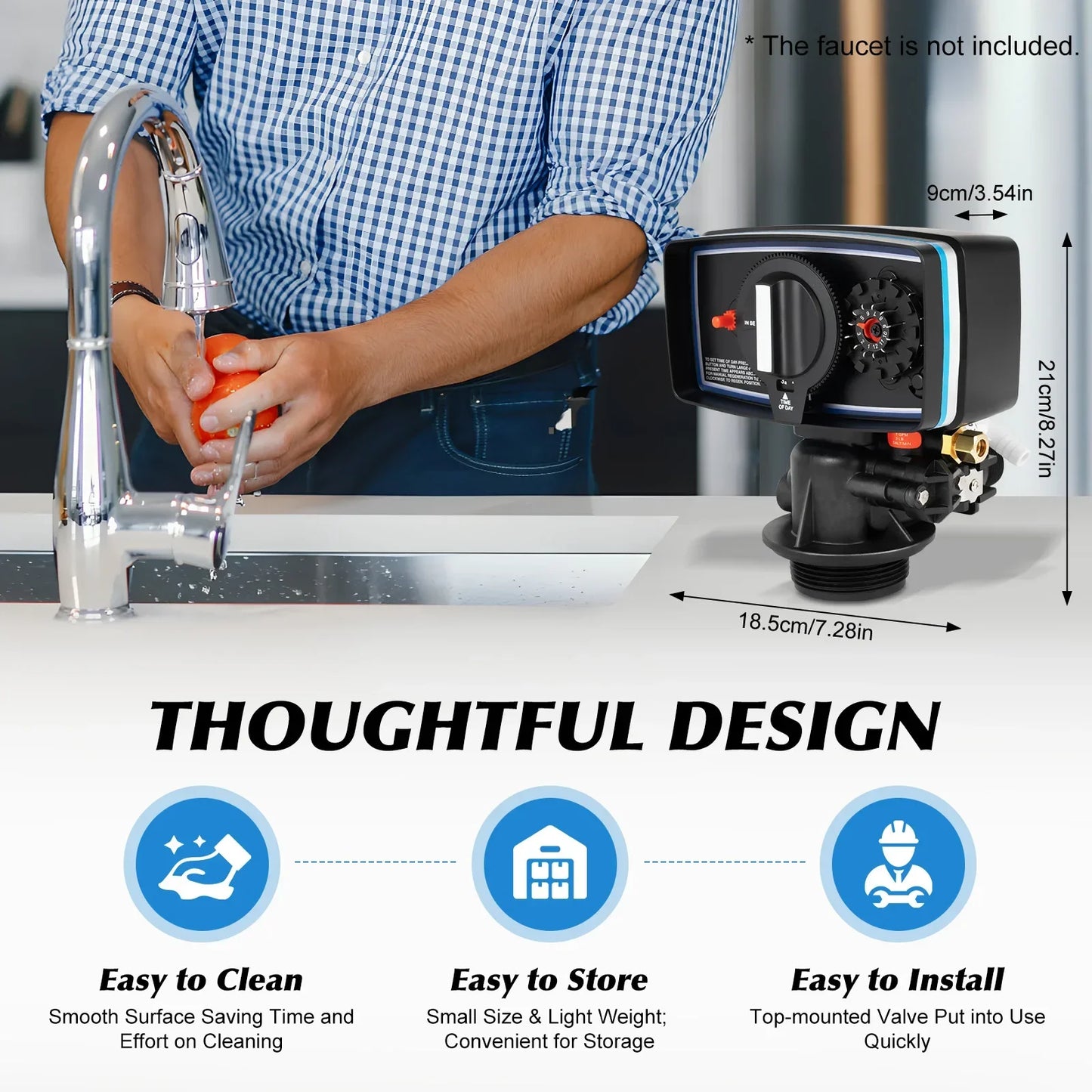 110V 3W Water Purifier Time Control Valve, Automatic Time Clock Control Water Softening Valve for Water Filter Softener Resin