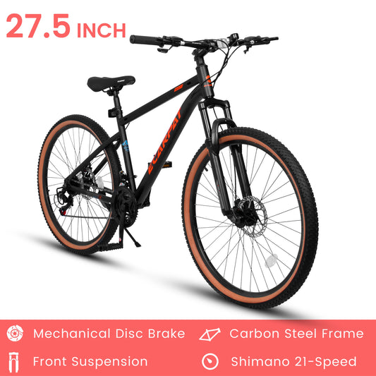 Ecarpat Unisex Mountain Bike 21 Speed Steel Frame Hardtail