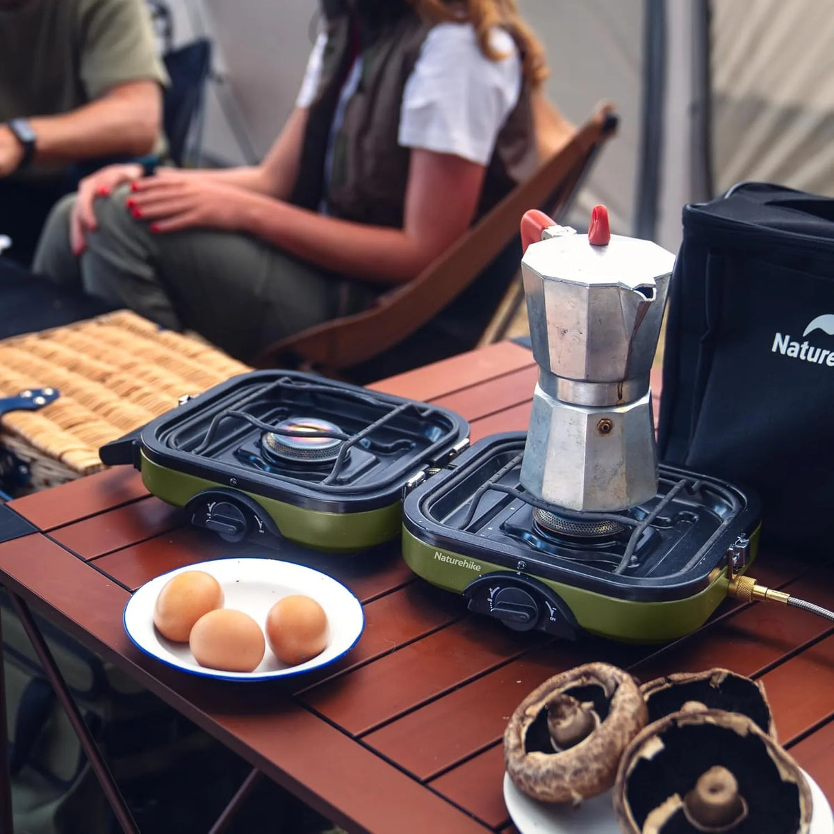 Naturehike Portable Two Burner Propane Camping Stove With Carry Bag