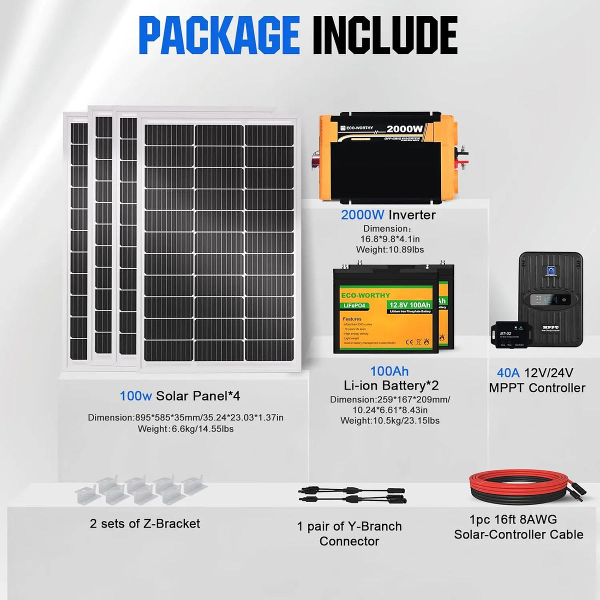 ECO-WORTHY Complete Off Grid Solar Kit With MPPT Controller