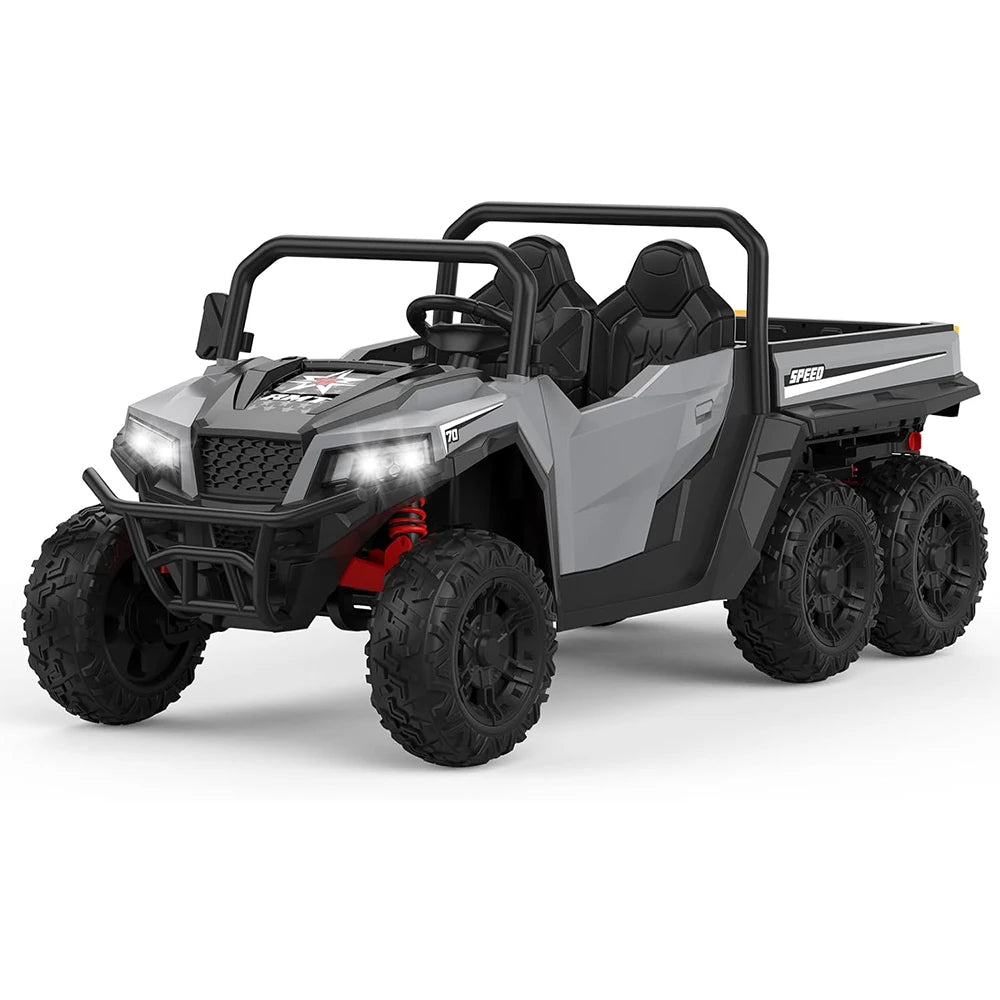 24V 4WD Electric Ride On Dump Truck with Remote Control 2-Seater Kids Ride On Car Music Player & LED Lights Birthday Gift