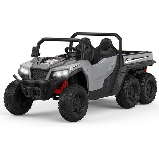 24V 4WD Electric Ride On Dump Truck with Remote Control 2-Seater Kids Ride On Car Music Player & LED Lights Birthday Gift
