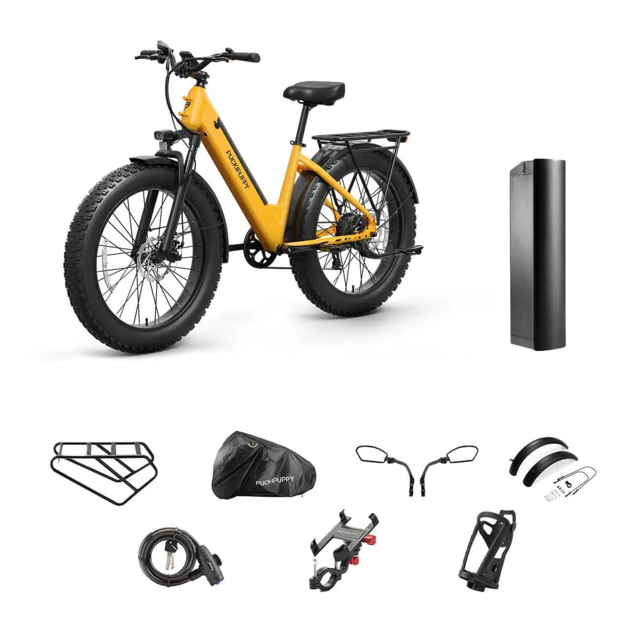 PUCKIPUPPY Samoyed Electric Bike 960W Peak 28MPH Commuter