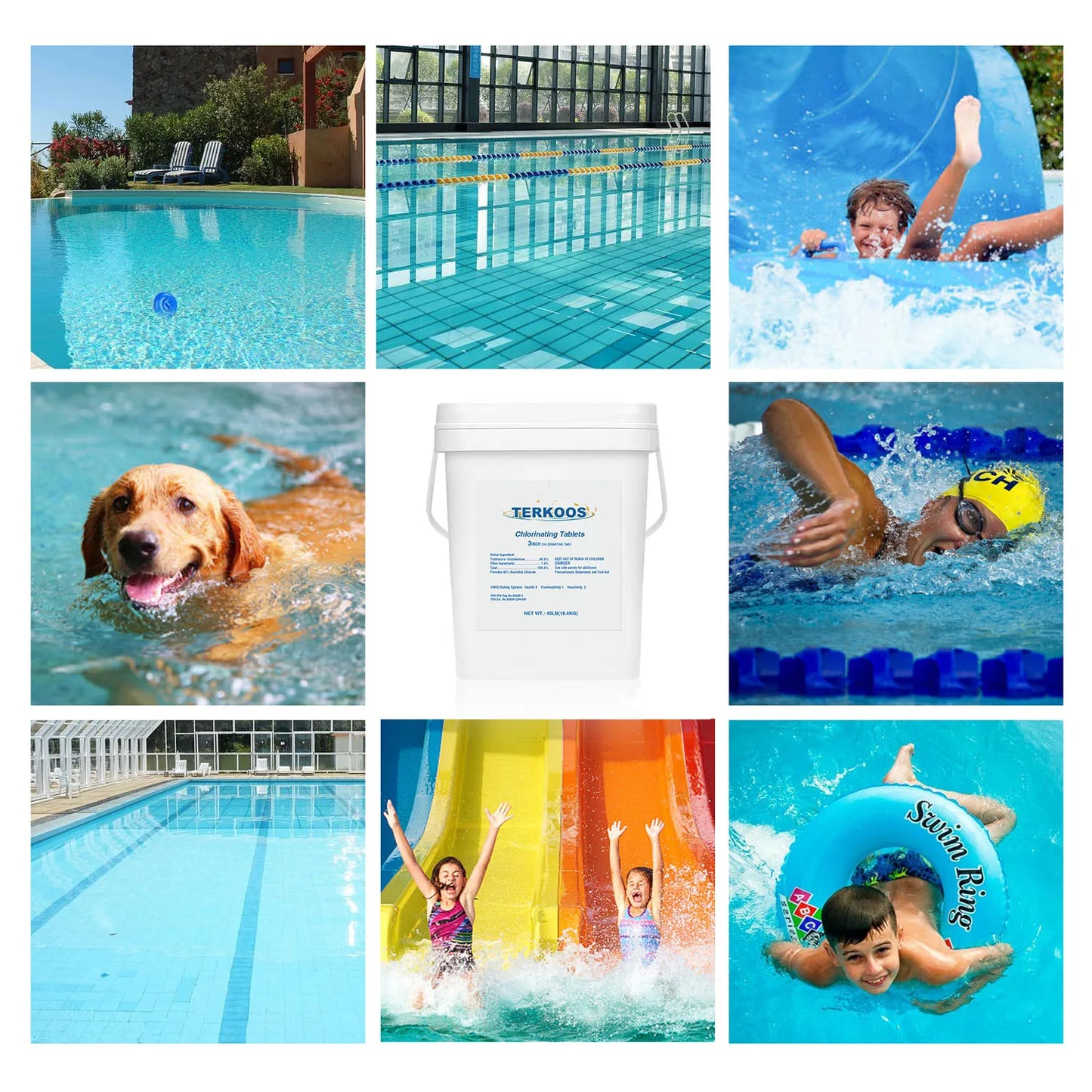 Keezumy Chlorine Tablets For Swimming Pools, Swimming Pool Water Purifier Dose Tablet Chlorine, Stabilized Chlorine Tablets