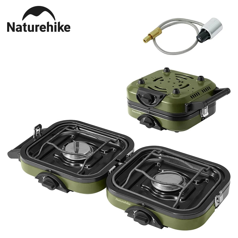 Naturehike Portable Two Burner Propane Camping Stove With Carry Bag