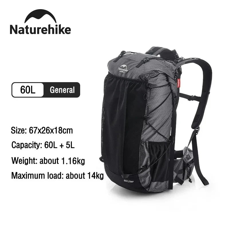 Naturehike High Capacity Waterproof Hiking Backpack With Rain Cover