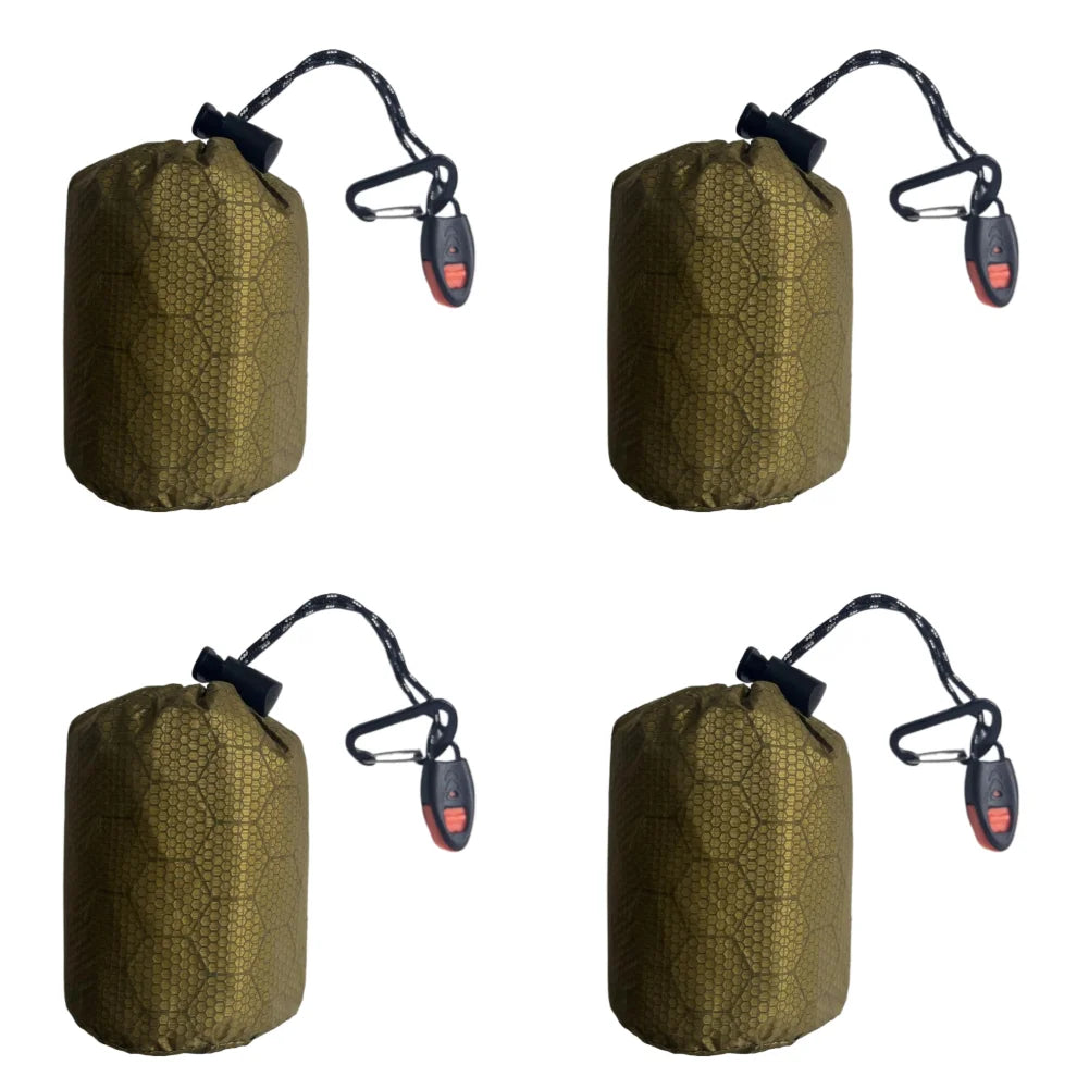2-5PCS Waterproof Thermal Emergency Sleeping Bag Portable Bivy Sack Survival Blanket Bags Windproof for Camping Hiking Outdoor